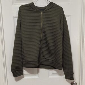 SHEIN Olive Green Quilted Jacket